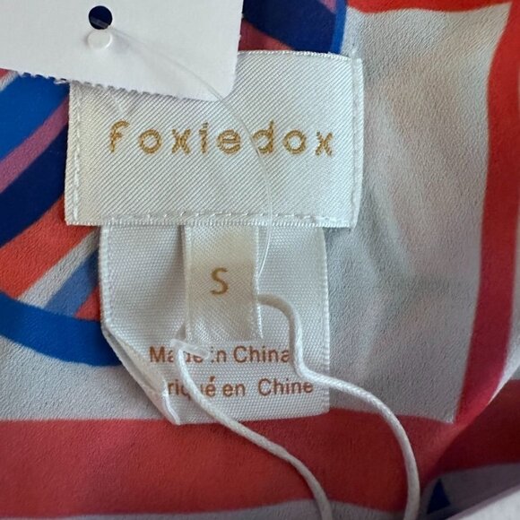 Foxiedox Womens Geometric Print Maxi Dress S Multicolor Spaghetti Straps Flowy - Picture 6 of 11